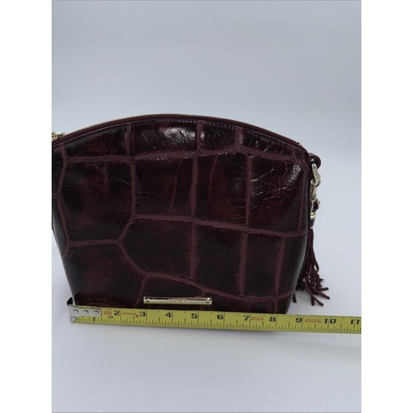 Brahmin Mini Duxbury Crossbody Burgundy Crocodile Embossed Leather - Picture 9 of 9